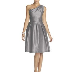 Alfred Sung Cocktail One Shoulder Dupioni Dress 4